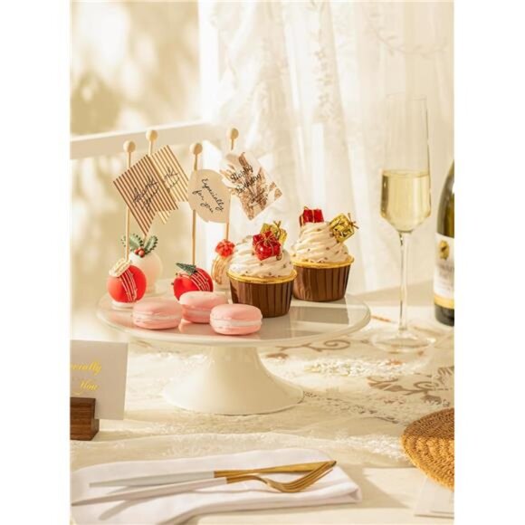 10Inch Porcelain Cake Stand,Round DessertStand,Cupcake Stand for BirthdayParties - Picture 4 of 8